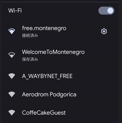 ポドゴリツァ空港(TGD)のWIFIネットワーク